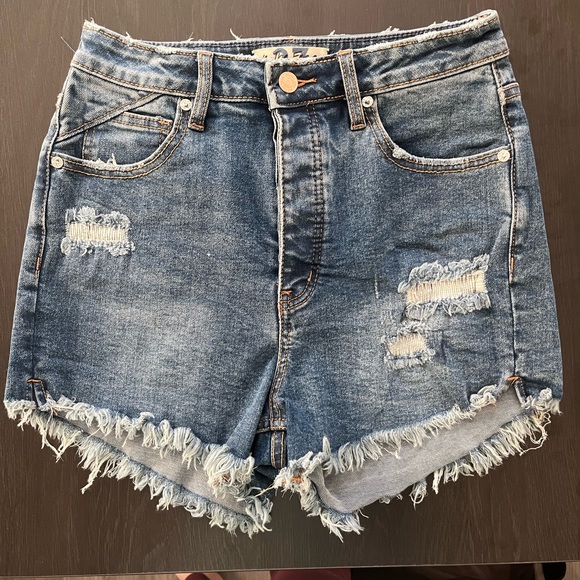FREE PEOPLE HIGH WASTED denim shorts size 27 SOLD - Picture 4 of 7